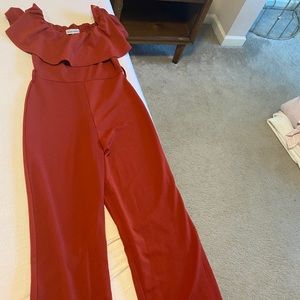 orange-red jump classy jumpsuit